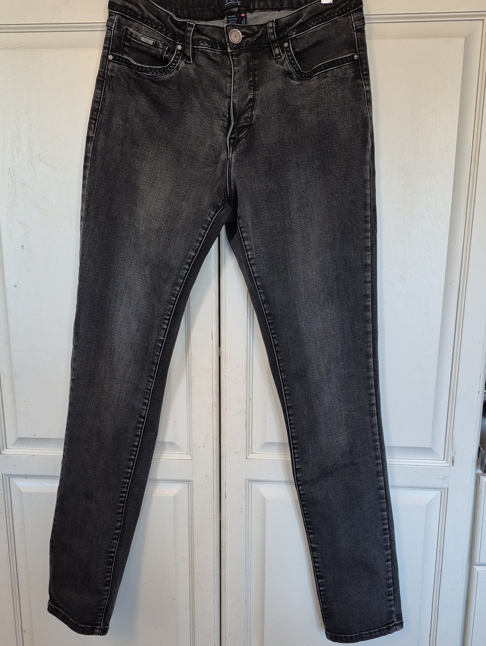 Charcoal Skinny Jeans with Faded Finish